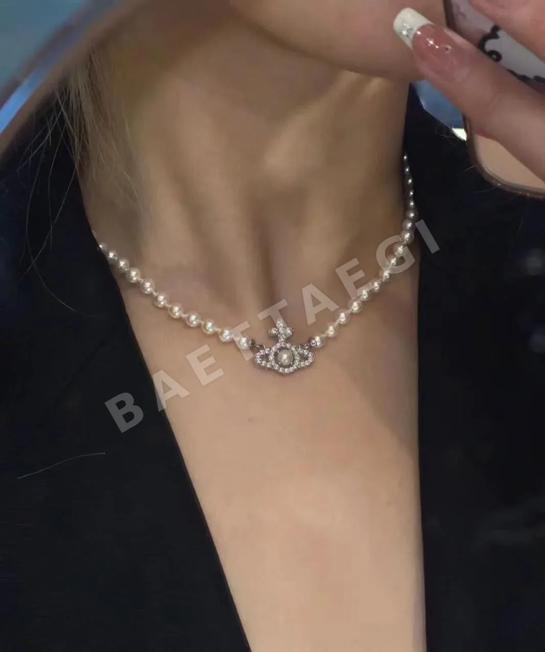 비비안웨스트우드 새터 다이아몬드 장식 목걸이 65266