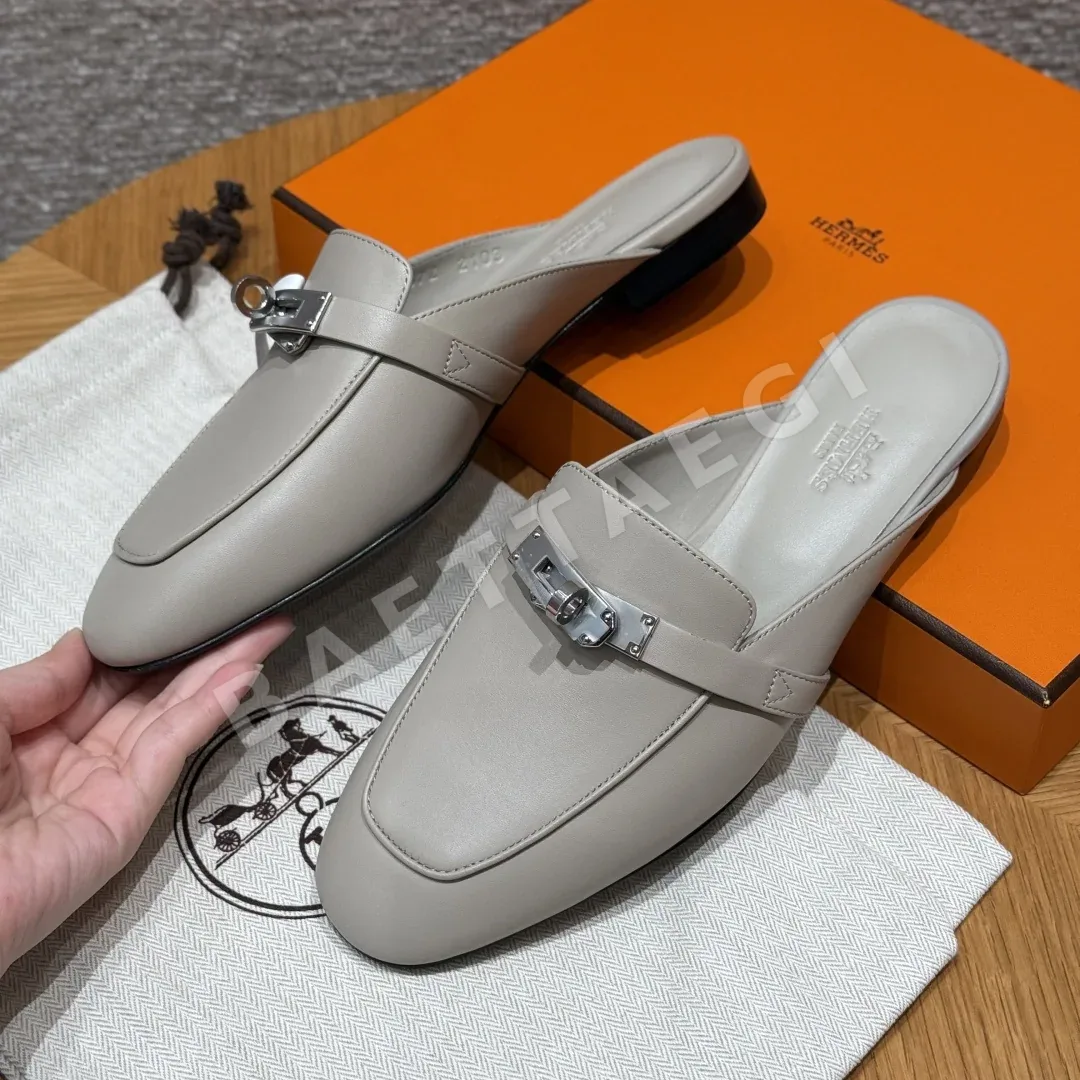 에르메스 이즈 뮬 Goatskin 페블 베이지 상세 이미지 4