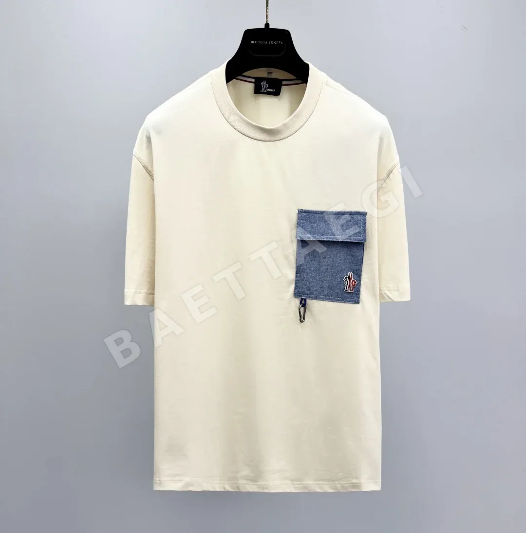 몽클레르 데님 포켓 코튼 블렌드 티셔츠 41406