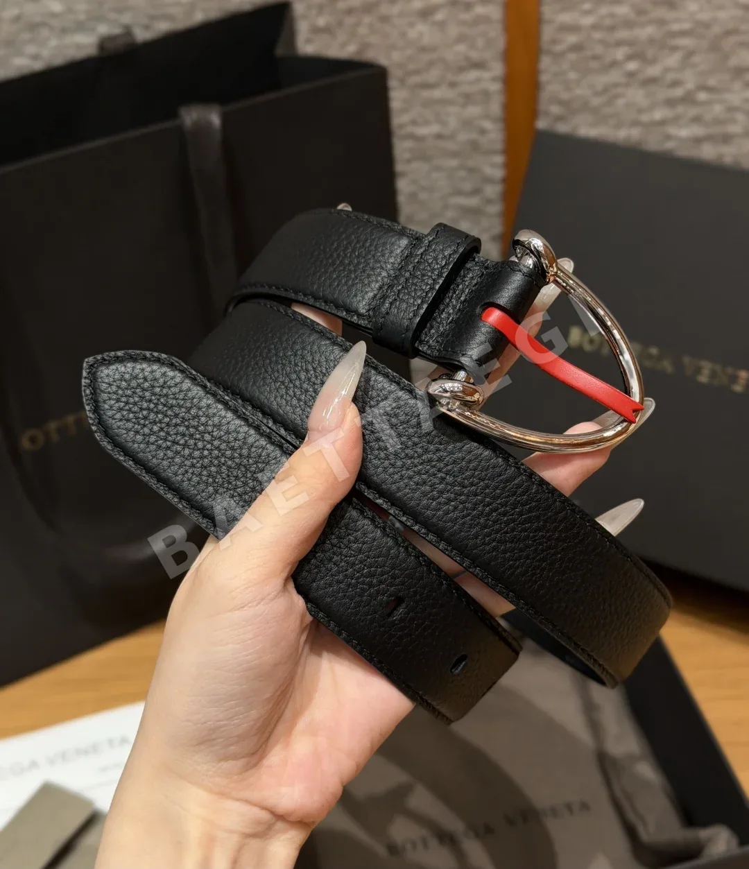 보테가베네타 호스빗 D링 가죽 벨트 상세 이미지 2