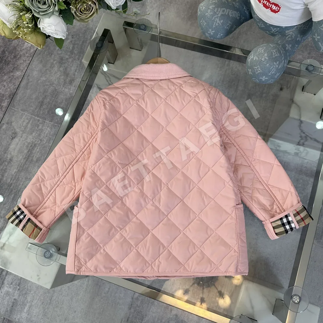 버버리 코듀로이 카라 체크 안감 코튼 키즈 재킷 상세 이미지 8