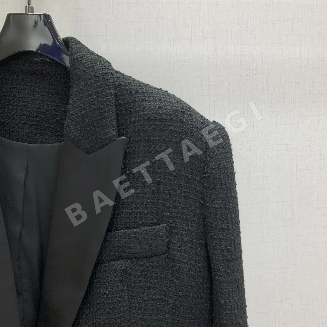샤넬 트위드 라펠 여성 자켓 상세 이미지 3