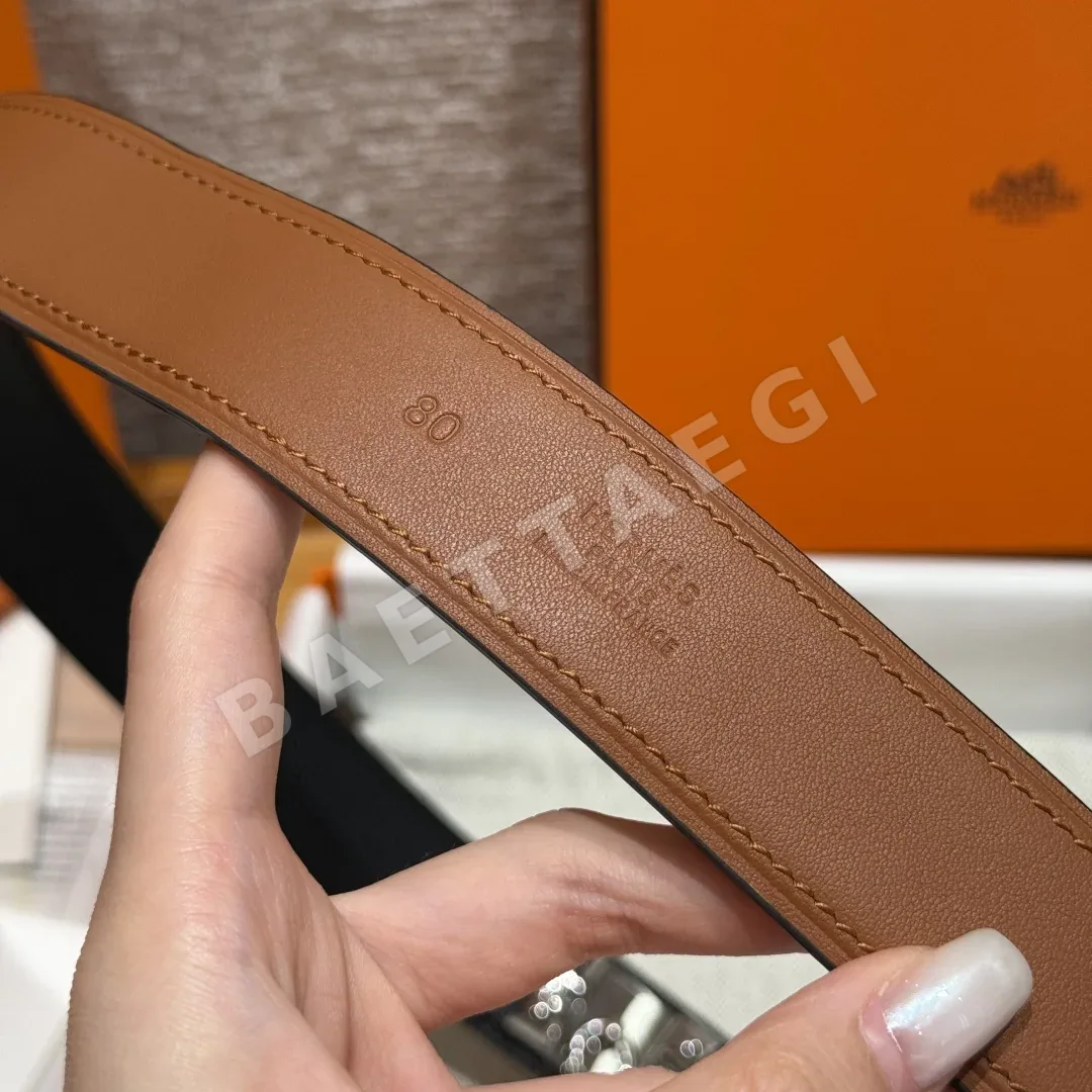 에르메스 코리에르 드 시앙 32mm 엡손 카프스킨 벨트 상세 이미지 9