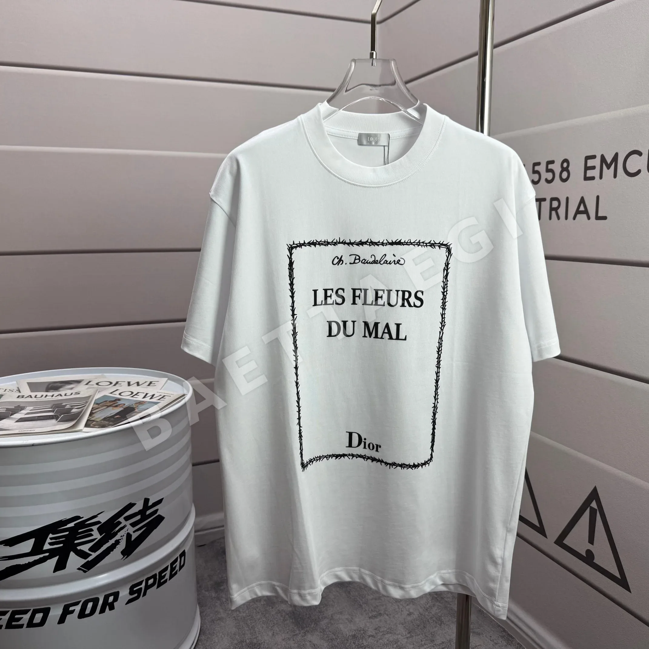 디올 3D 발포 코튼 남성 반팔 티셔츠 47503