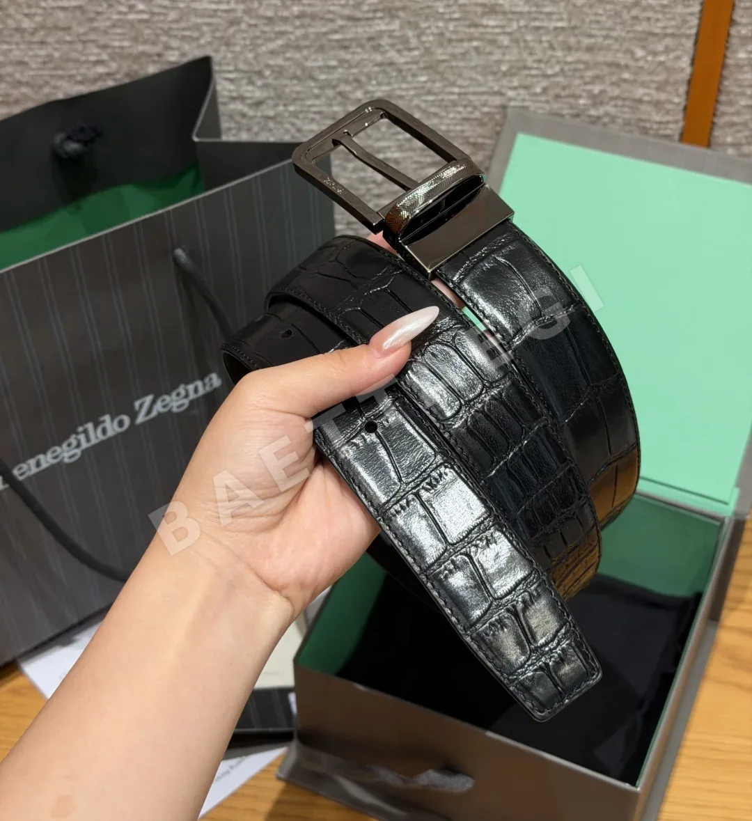 제냐 리버시블 남성 가죽 벨트 35MM 상세 이미지 3