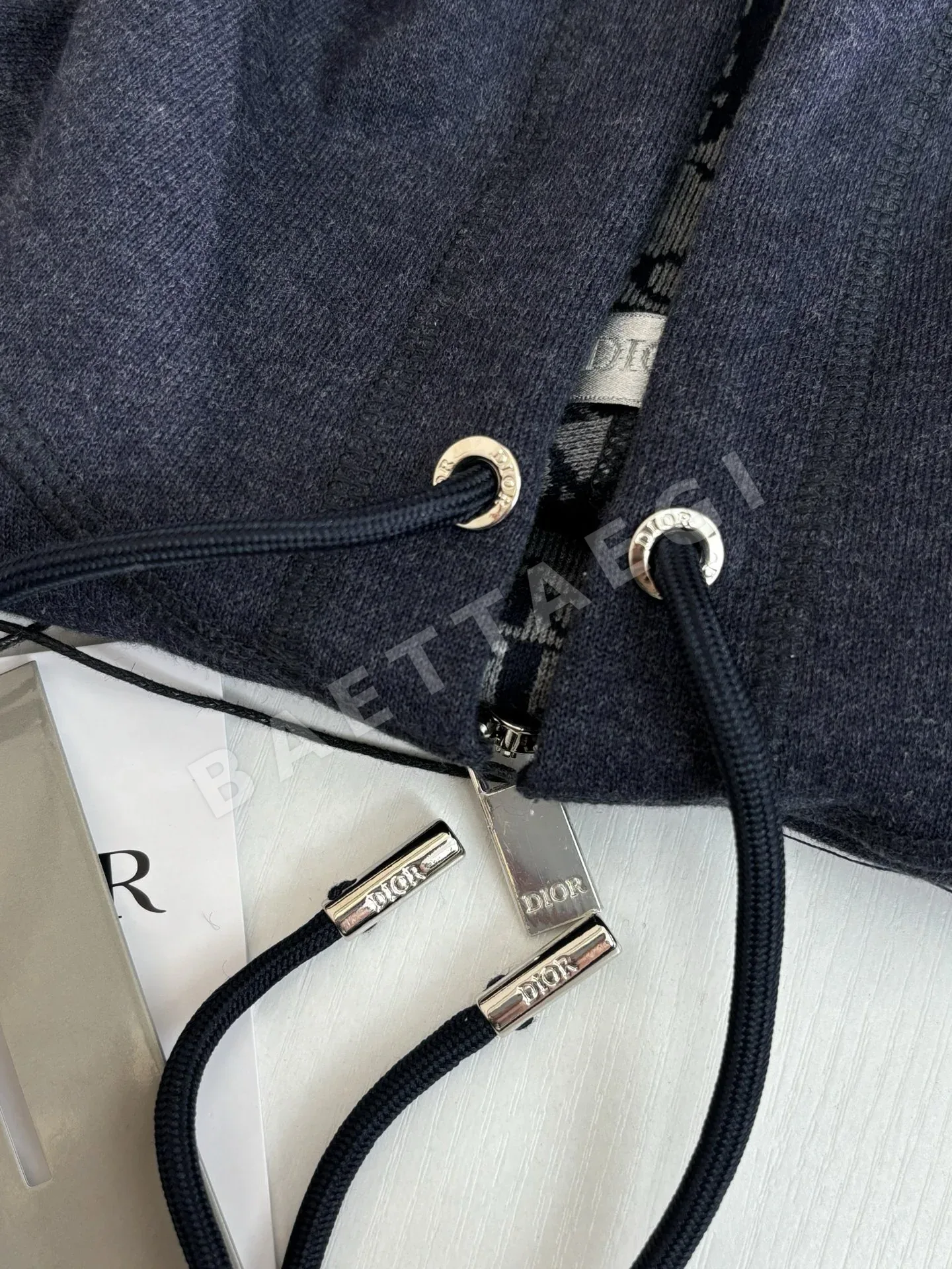디올 코튼 캐시미어 혼방 자카드 후드 집업 자켓 상세 이미지 6