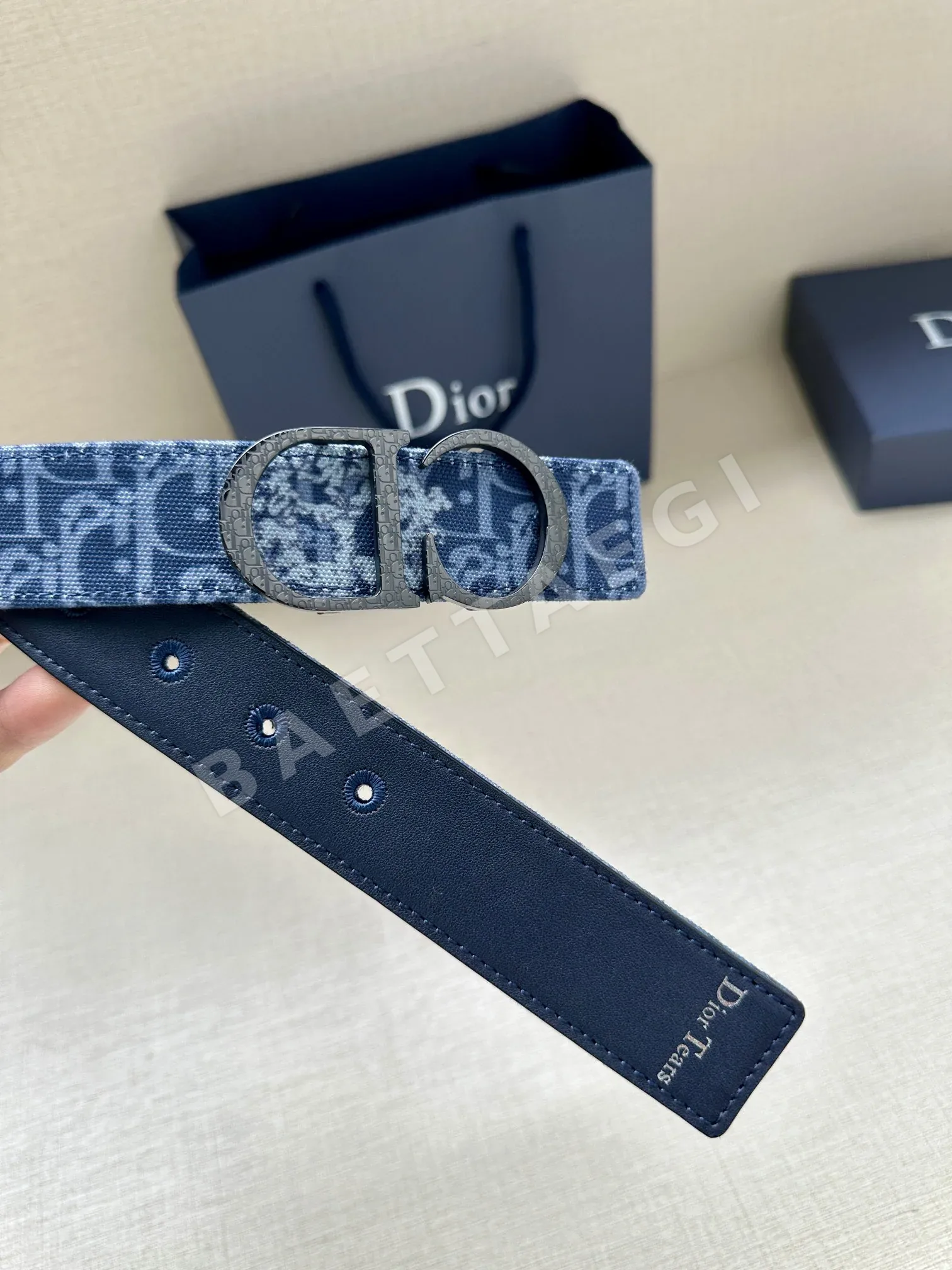 디올 오블리크 프린트 리버서블 벨트 상세 이미지 4