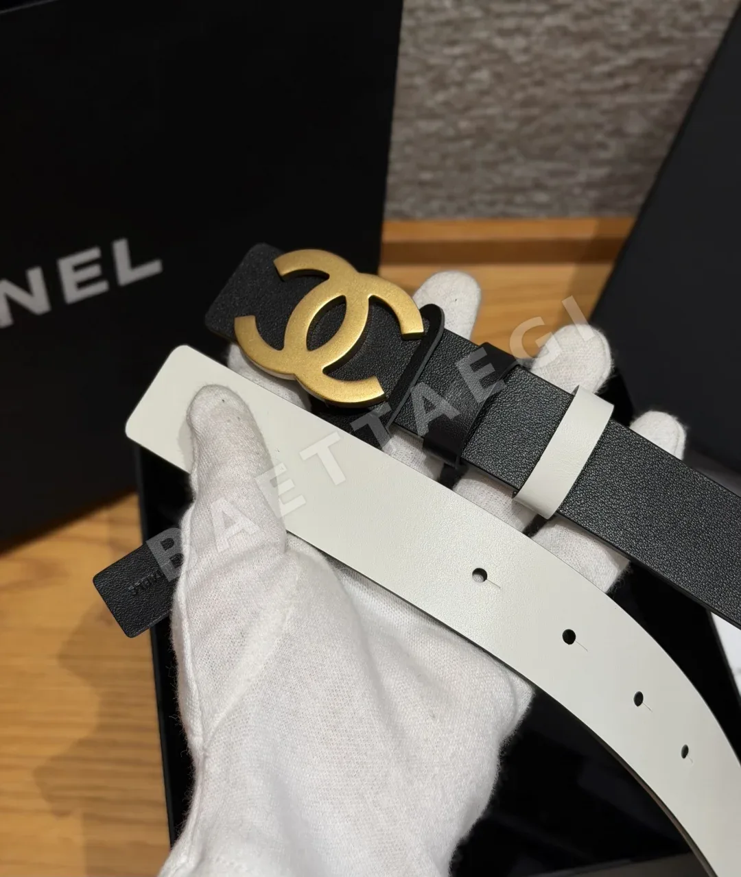 샤넬 리버시블 카프스킨 더블 C 버클 벨트 상세 이미지 6