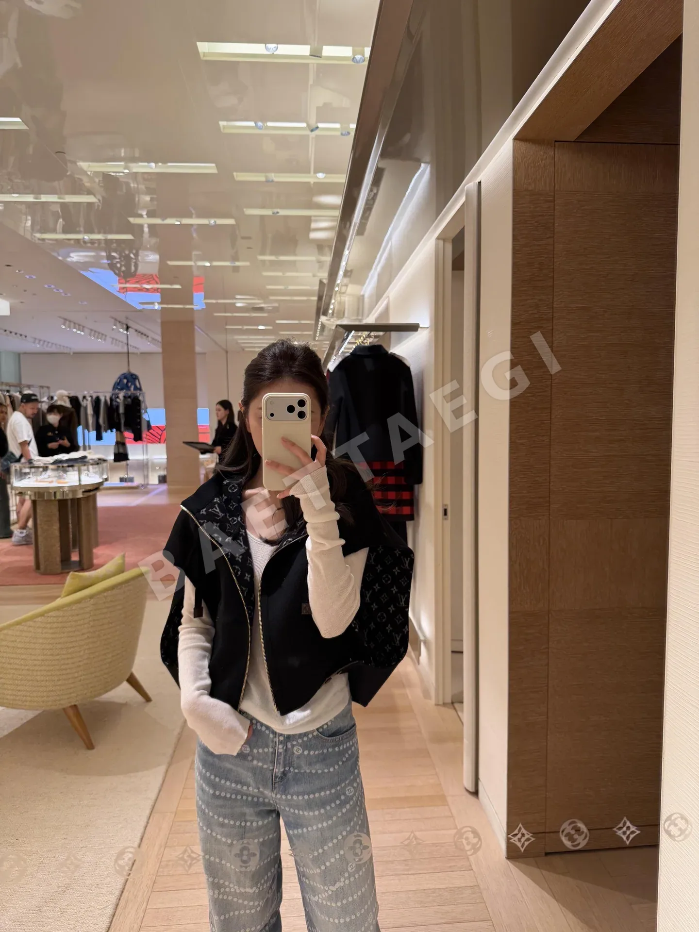 루이비통 캐시미어 블렌드 울 후드 베스트 상세 이미지 9