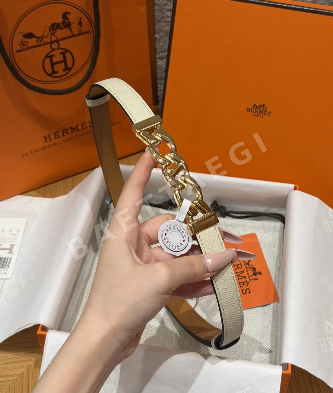 에르메스 H 브클릿 체인 단클 벨트 18mm 상세 이미지 3