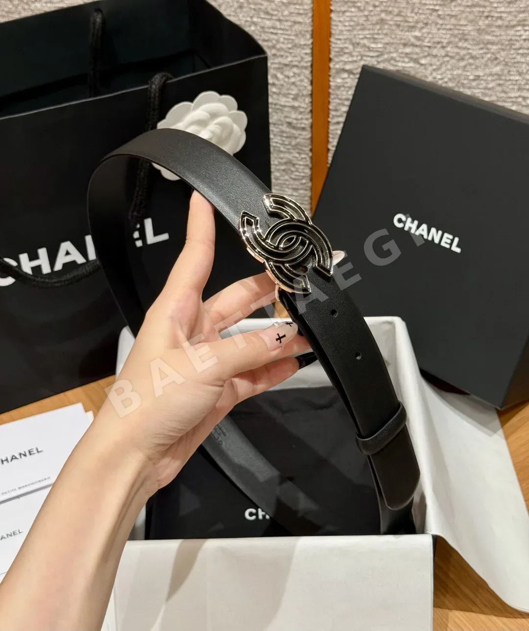 샤넬 클래식 더블 C 가죽 벨트 상세 이미지 5