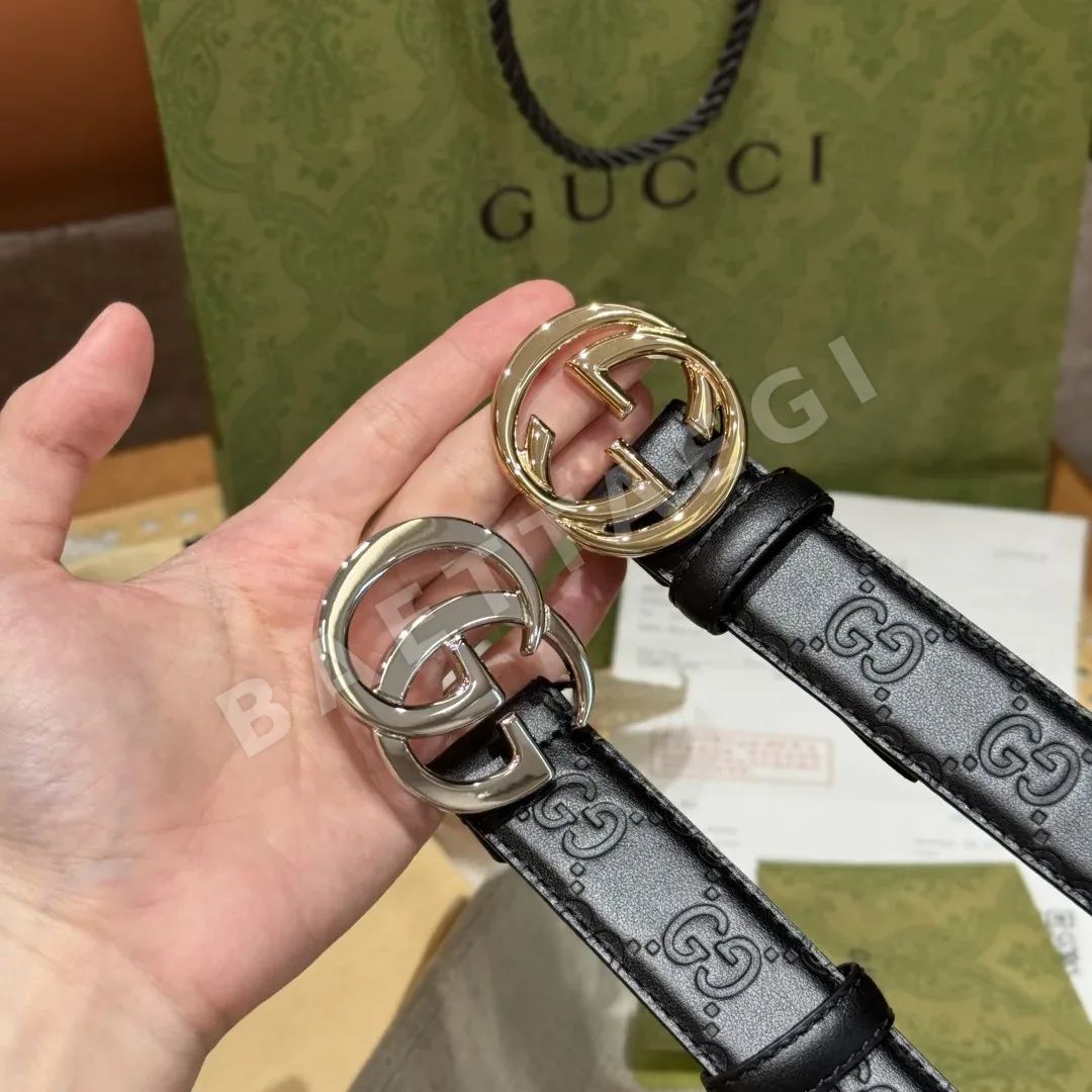 구찌 GG 밀라노 더블 G 버클 송아지가죽 벨트 상세 이미지 5
