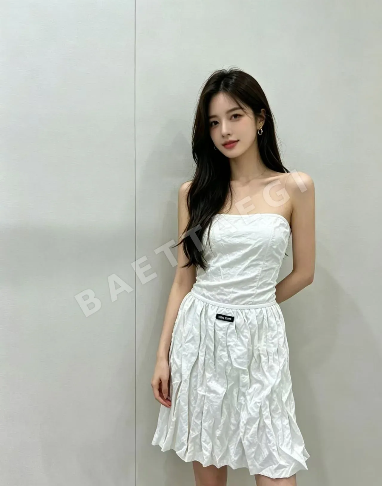 미우미우 플리츠 자수 미디 스커트 상세 이미지 3