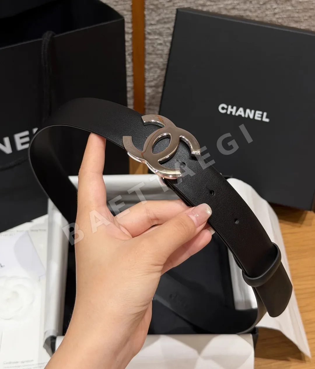 샤넬 클래식 더블 C 가죽 벨트 상세 이미지 3