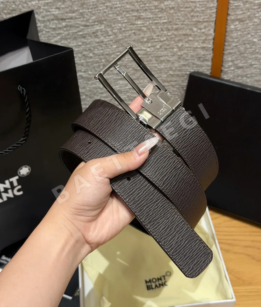 몽블랑 자동 조절 양면 벨트 35mm 상세 이미지 3