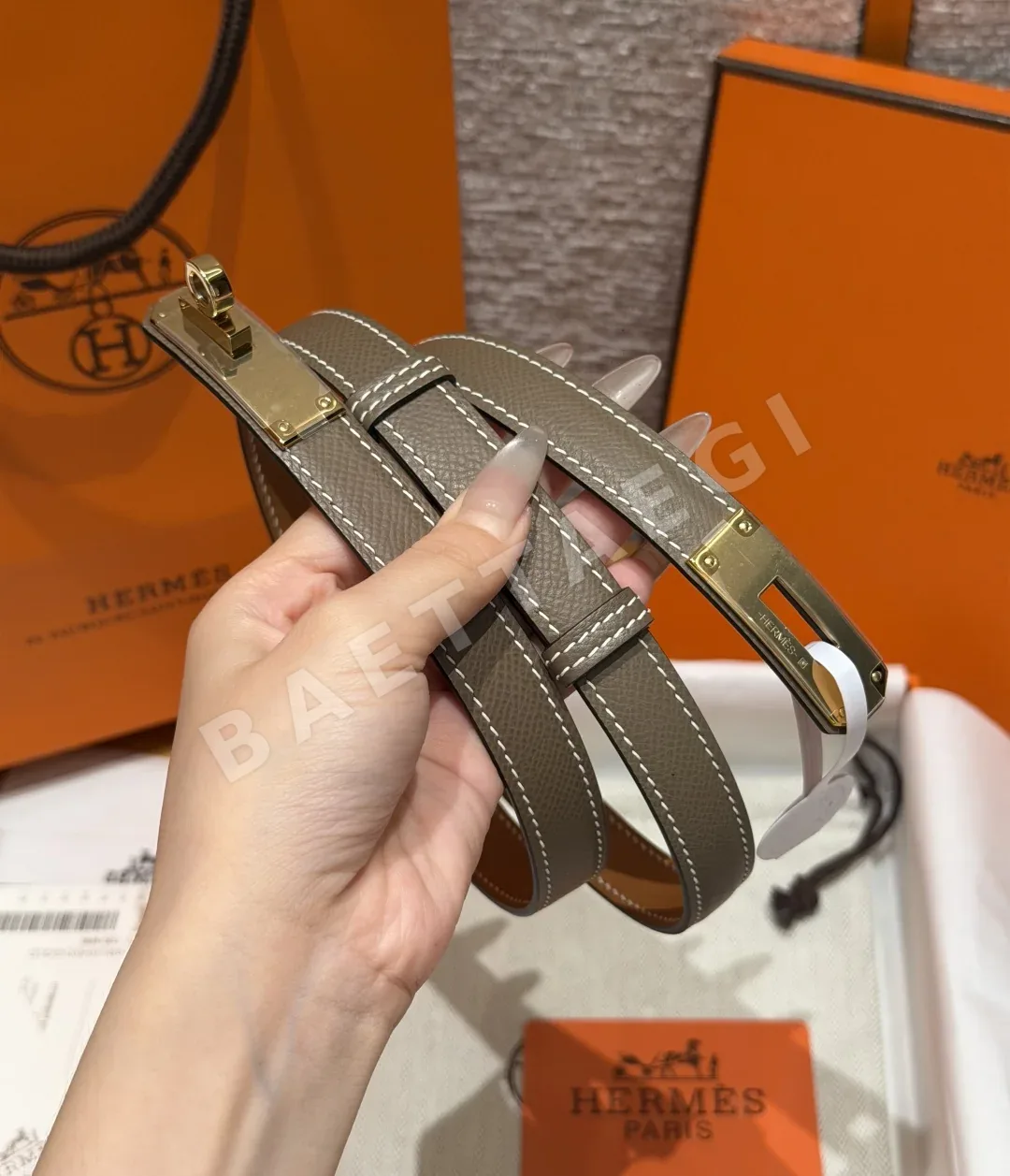 에르메스 켈리 18mm 에프숨 가죽 벨트 상세 이미지 2