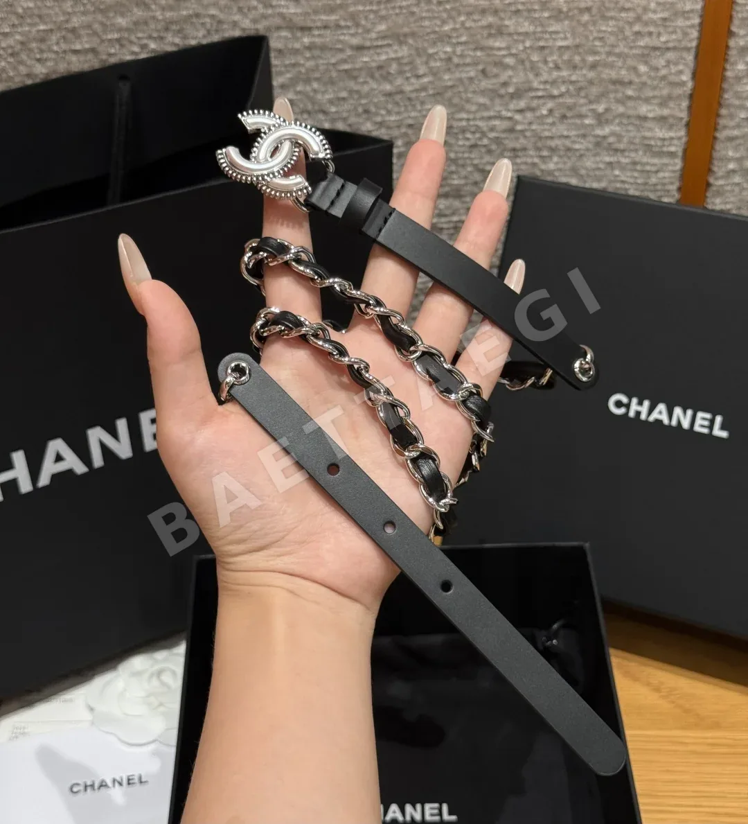 샤넬 CC 로고 가죽 벨트 상세 이미지 3