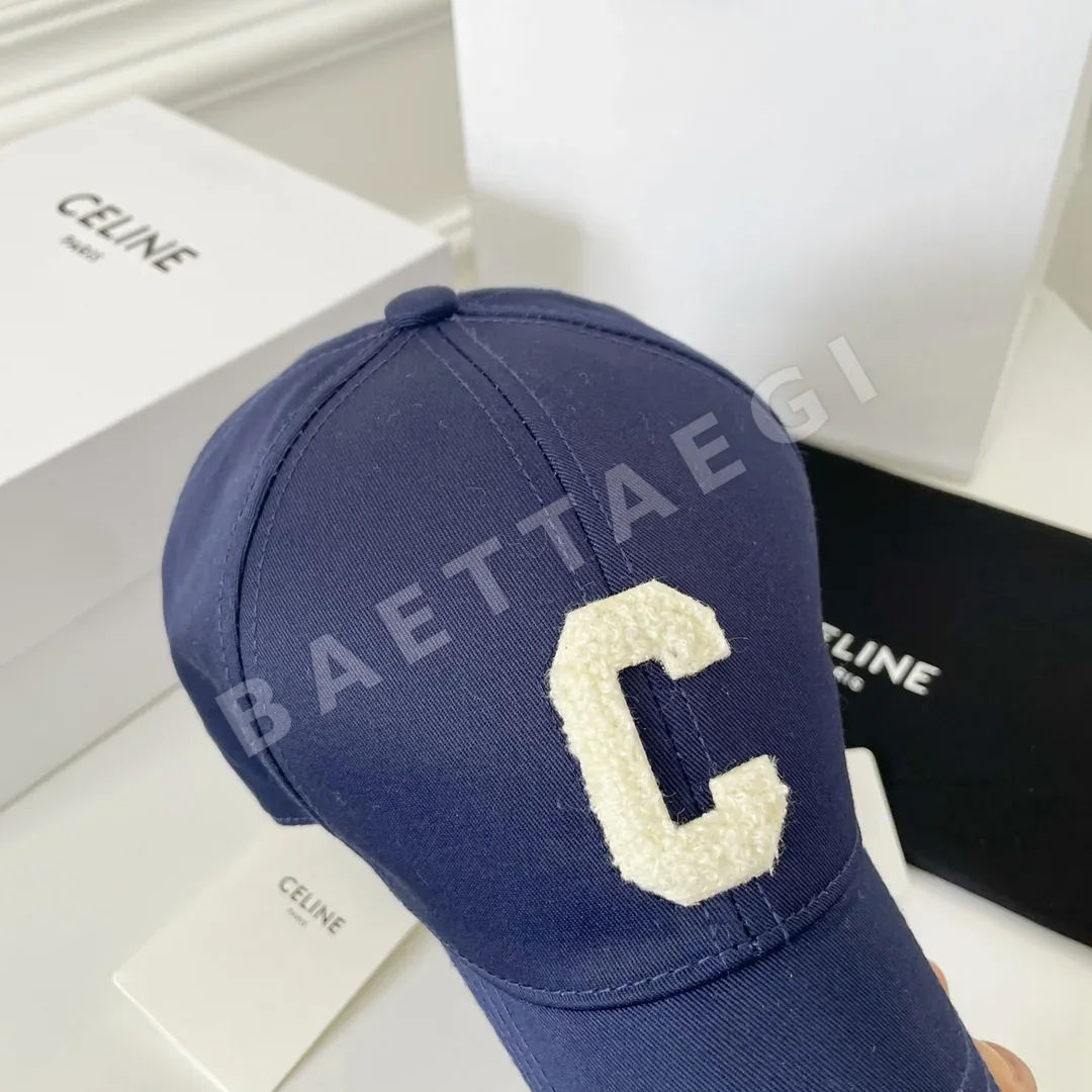 셀린느 네이비 코튼 C 자수 캡 상세 이미지 6