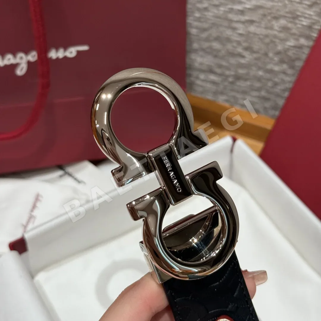 페레가모 간치니 버클 양면 가죽 벨트 상세 이미지 6