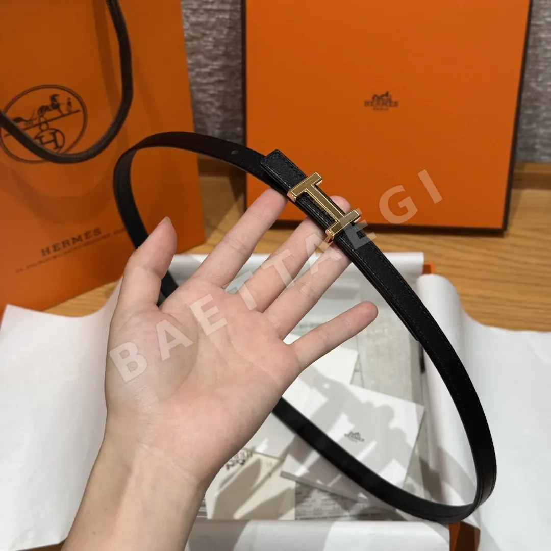 에르메스 미니 H 버클 양면 가죽 벨트 상세 이미지 3