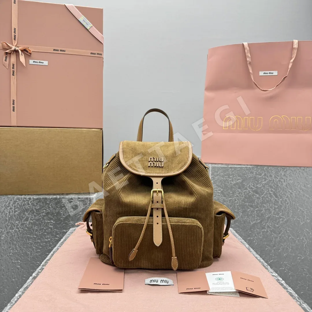 미우미우 코듀로이 백팩 68434