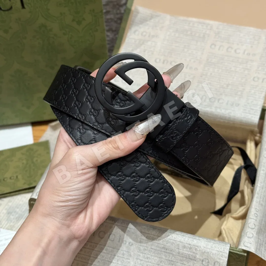 구찌 인터로킹 더블 G 소가죽 벨트 상세 이미지 2