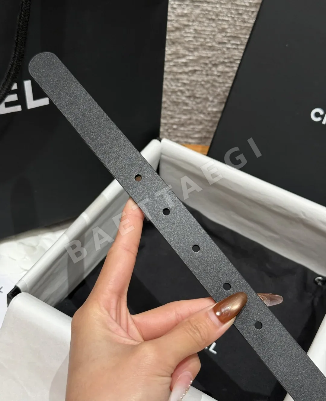 샤넬 더블 C 크리스털 버클 소가죽 벨트 상세 이미지 8