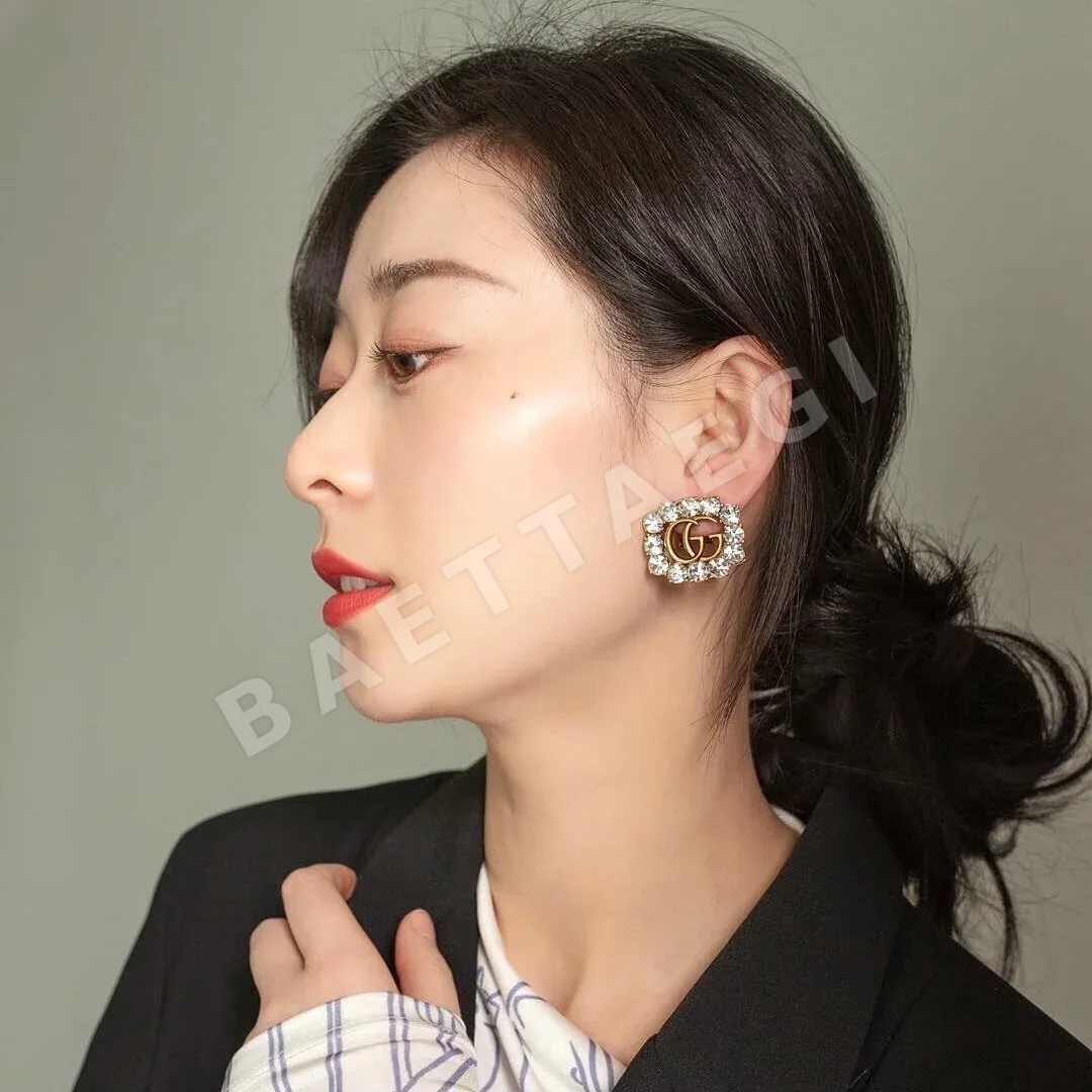 구찌 더블 G 라인스톤 클립 귀걸이 상세 이미지 2