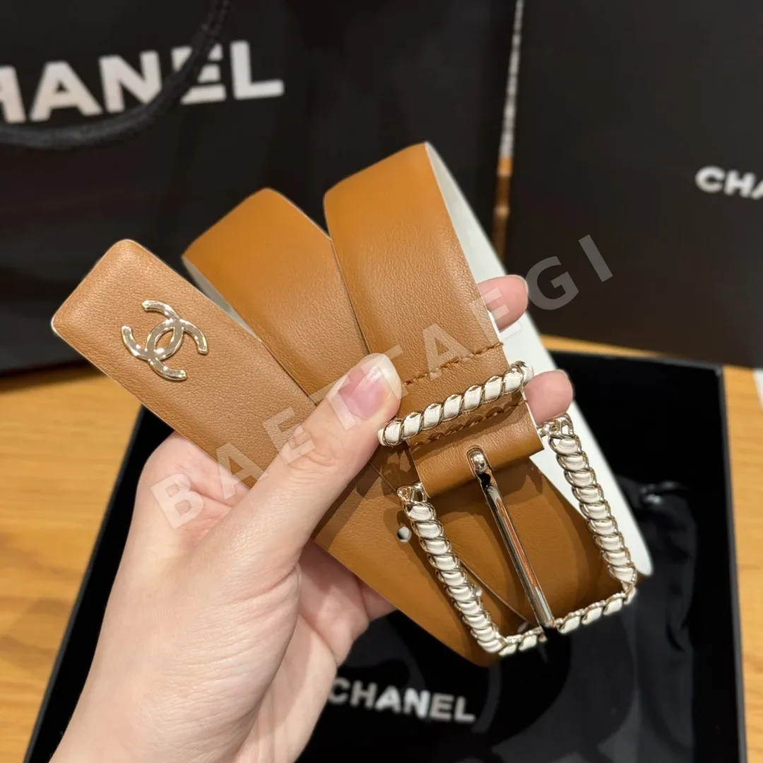 샤넬 꼬임 짜임 CC 메탈 소가죽 벨트 상세 이미지 3