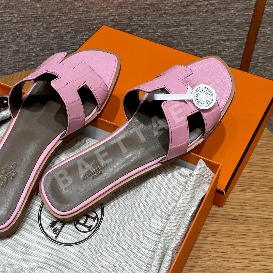 에르메스 오란 매트 악어가죽 샌들 상세 이미지 4