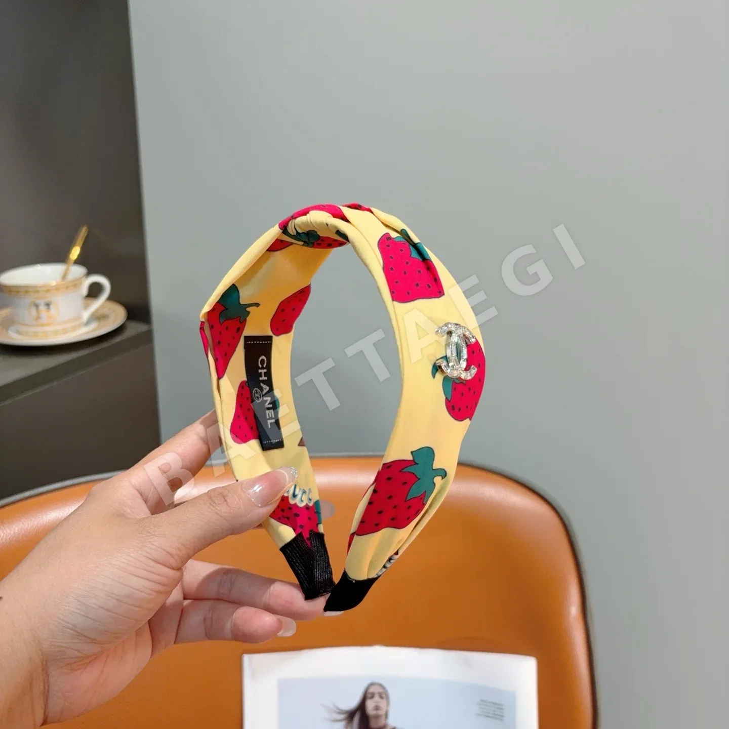 샤넬 더블 C 로고 미니 헤어밴드 182937