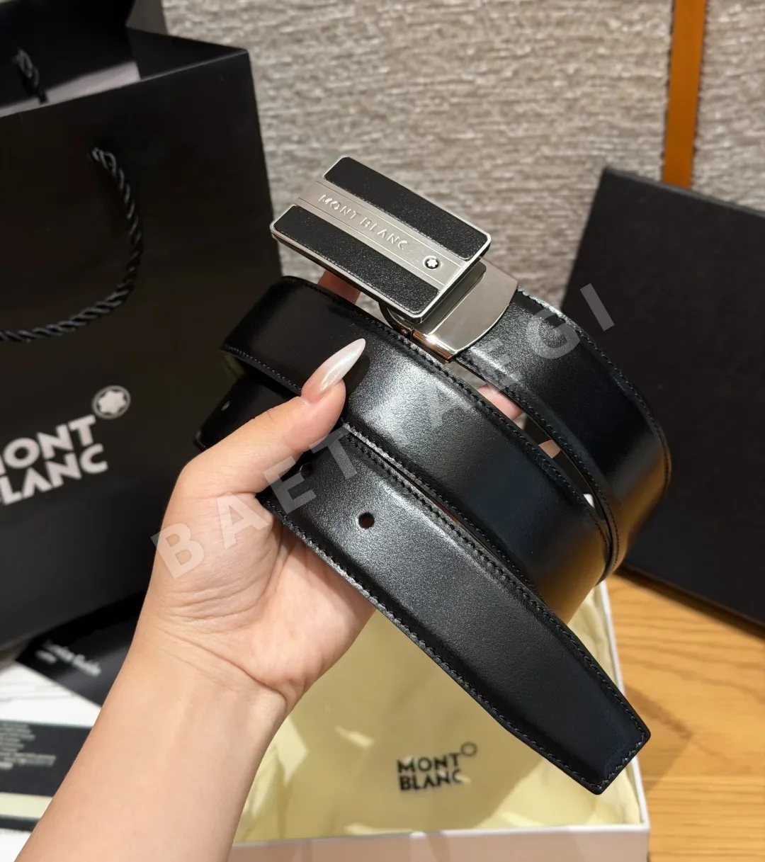 몽블랑 양면 자동 버클 가죽 벨트 상세 이미지 3