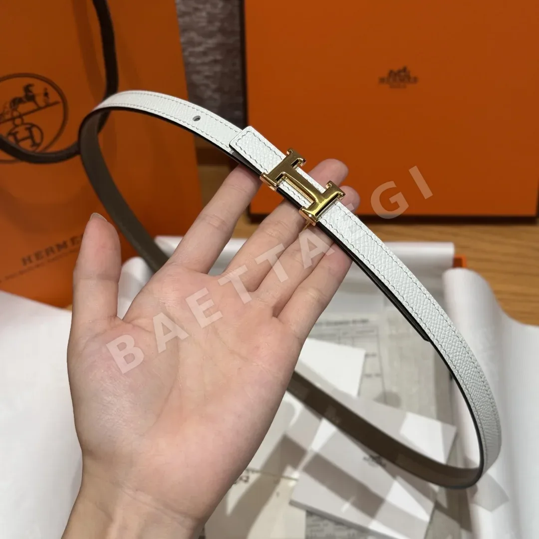 에르메스 미니 H 버클 양면 가죽 벨트 상세 이미지 3