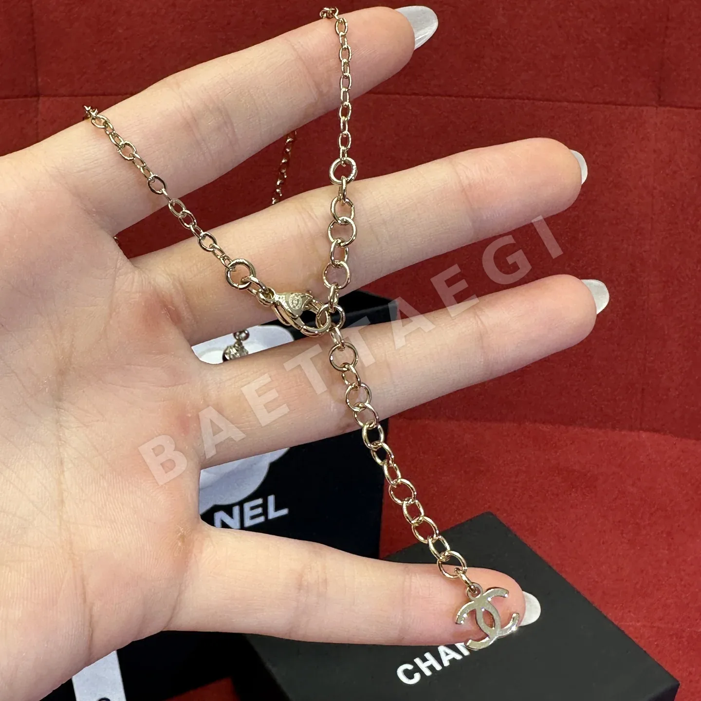 샤넬 더블 C 다이아몬드 에나멜 목걸이 상세 이미지 9