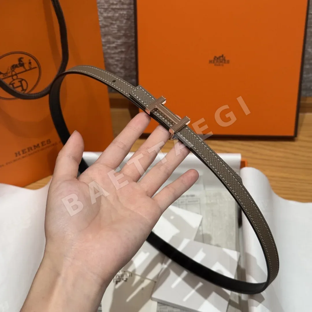 에르메스 미니 H 버클 양면 가죽 벨트 상세 이미지 4