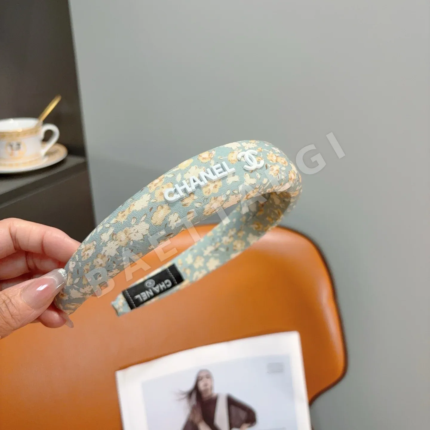 샤넬 꽃무늬 로고 헤어밴드 상세 이미지 3