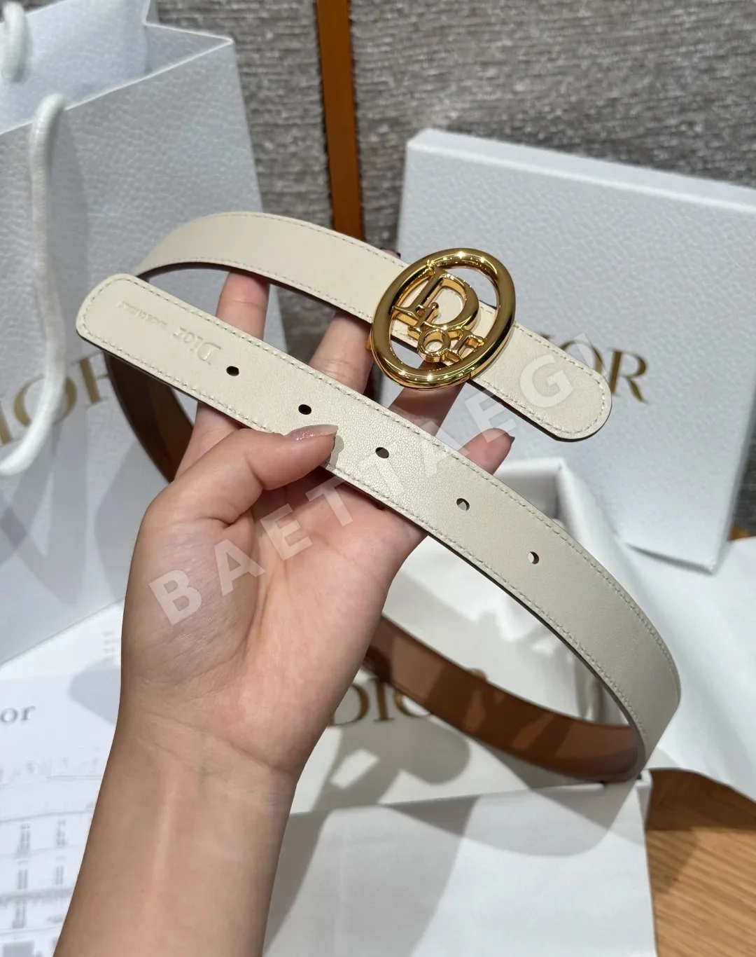 디올 오블리크 버클 송아지가죽 벨트 상세 이미지 5
