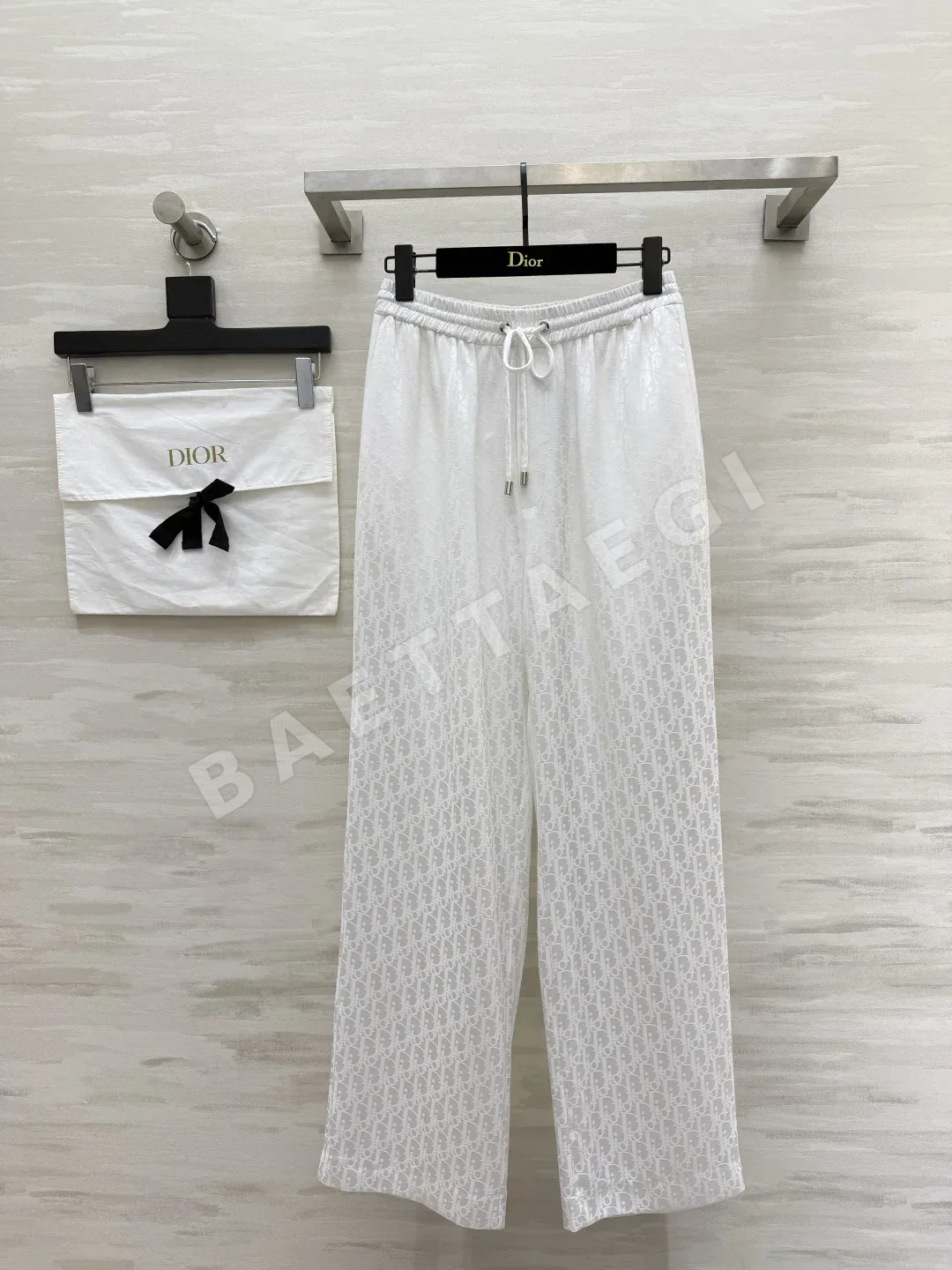 디올 아세테이트 자카드 와이드 레그 바지 92975
