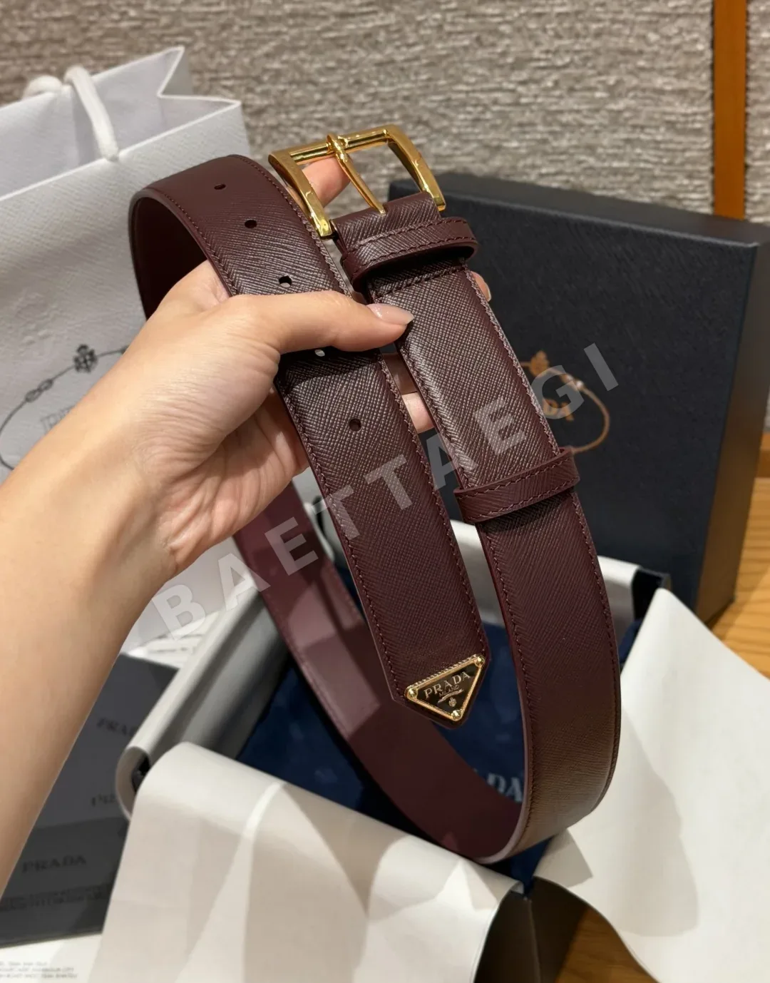 프라다 사피아노 가죽 남성 벨트 33mm 상세 이미지 4