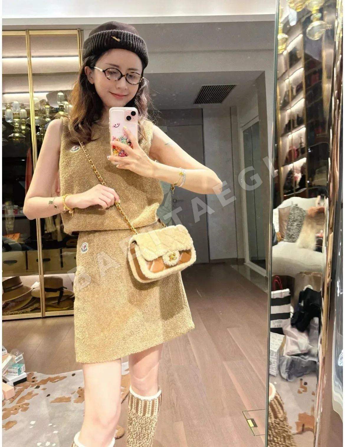 샤넬 램스킨 셔링 가방 상세 이미지 4