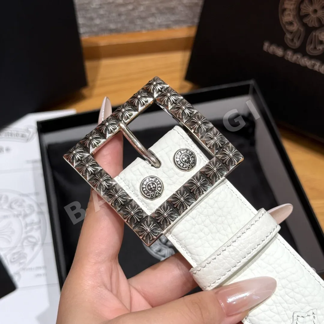 크롬하츠 플로랄 스퀘어 조각 버클 벨트 38mm 상세 이미지 5