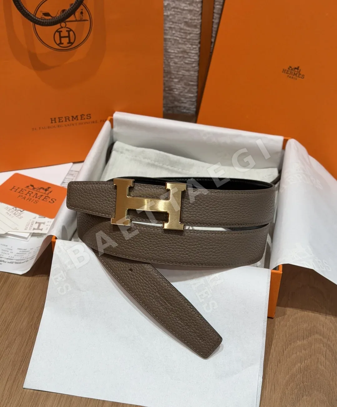 에르메스 H 버클 리버서블 가죽 벨트 32mm 176756