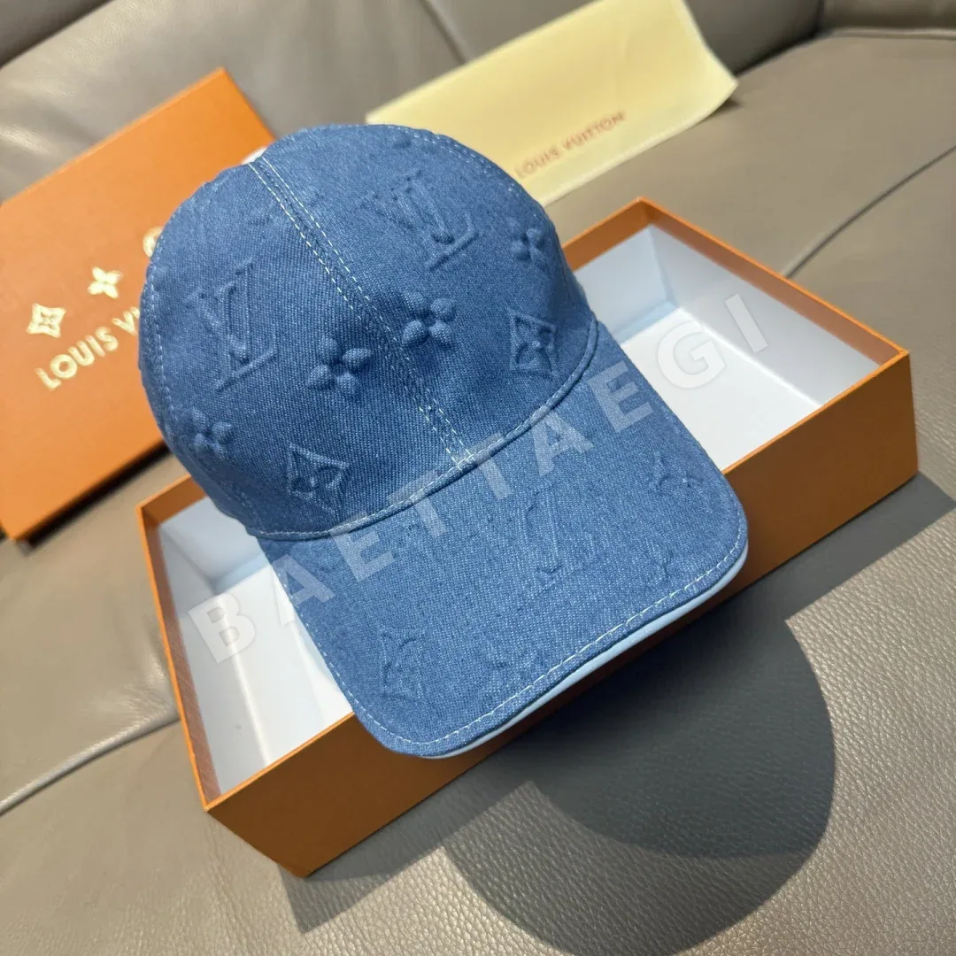 루이비통 엠보싱 로고 데님 캡 186173