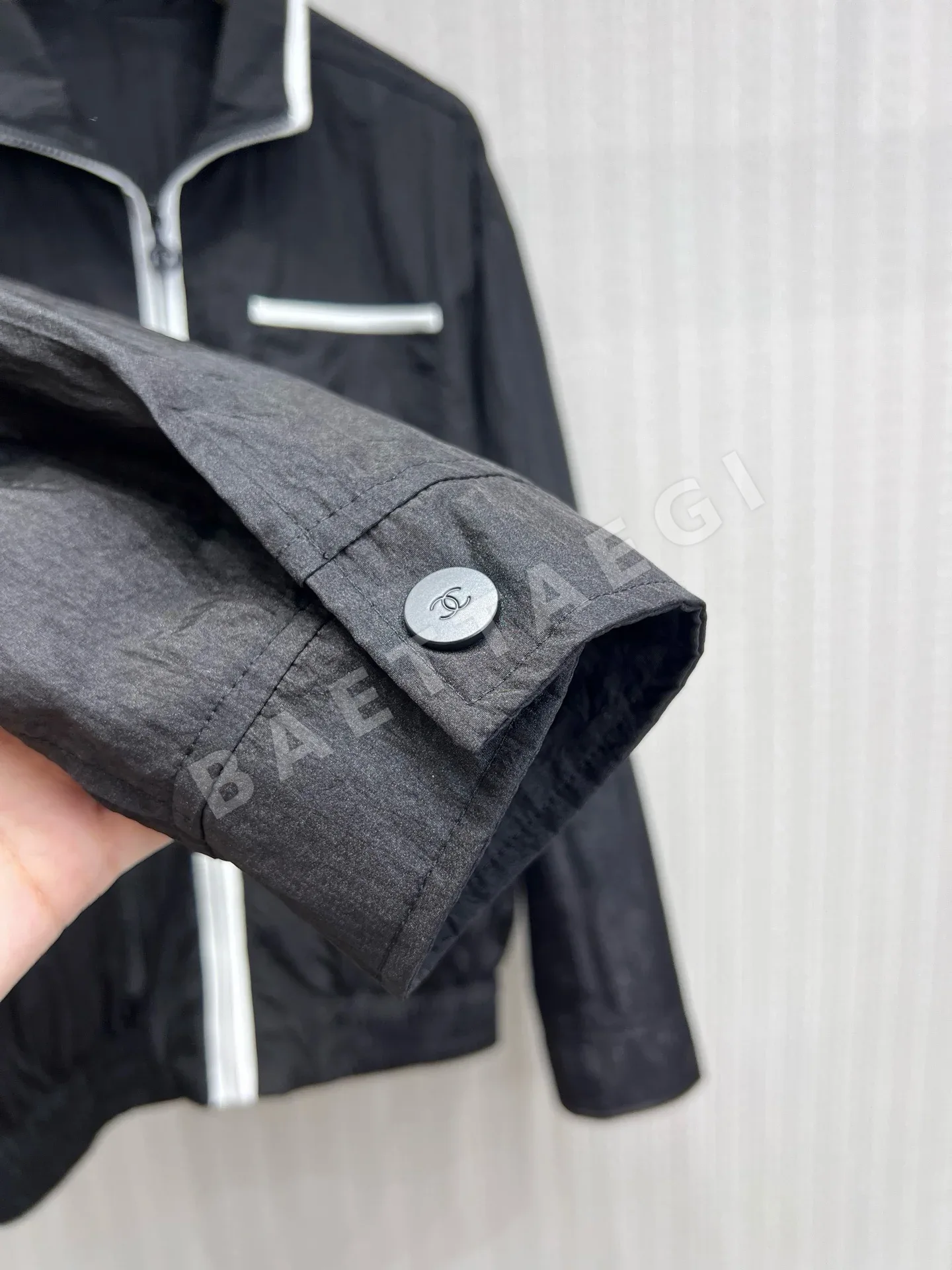 샤넬 블랙 화이트 컬러블록 여성 자켓 상세 이미지 7