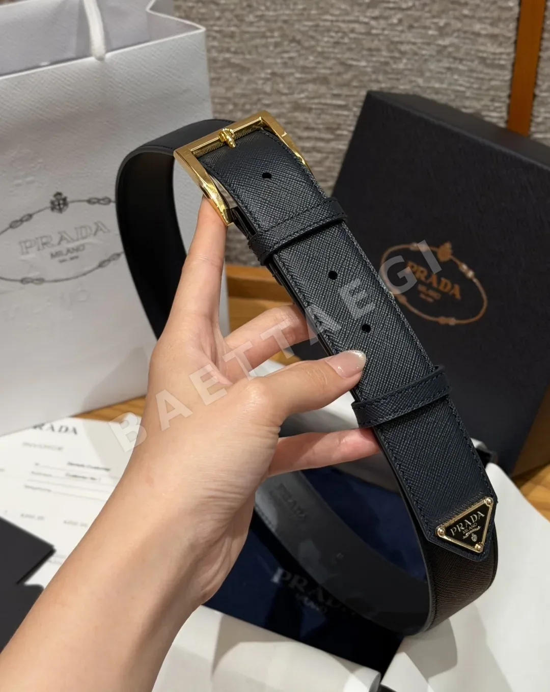 프라다 사피아노 가죽 33mm 남성 벨트 상세 이미지 3