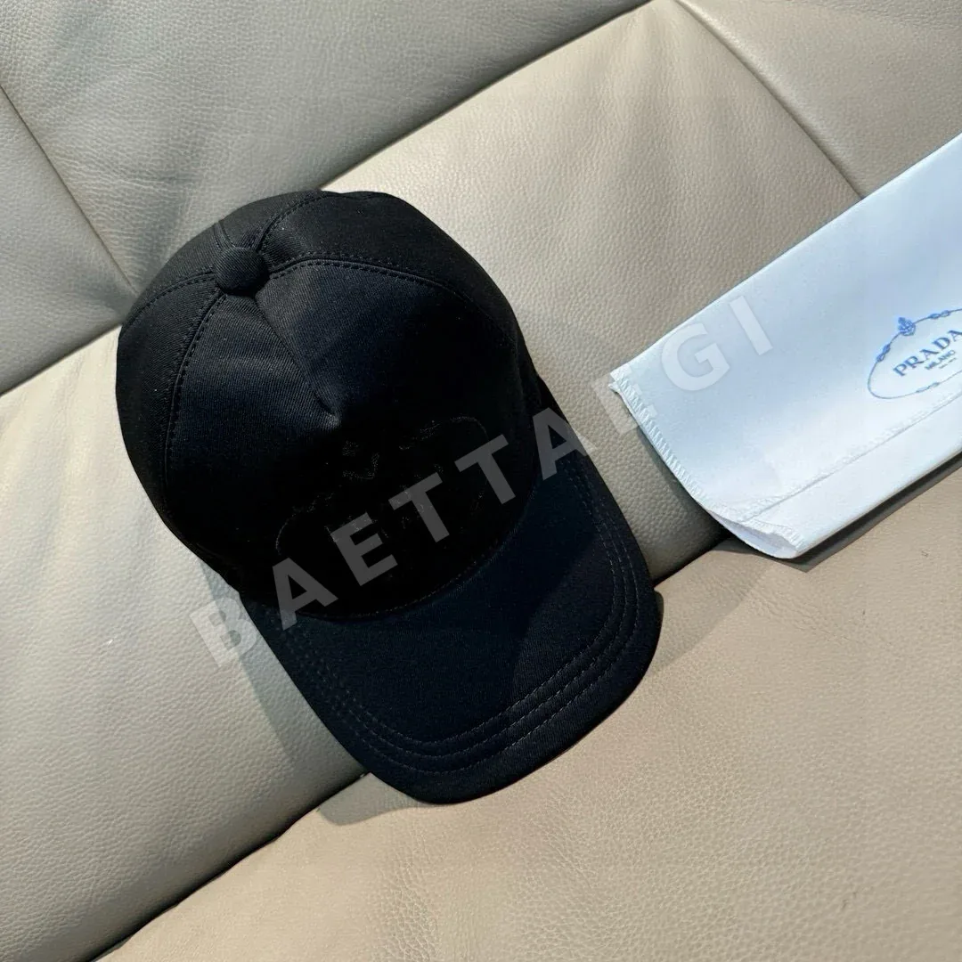 프라다 금사 자수 캔버스 가죽 베이스볼 모자 상세 이미지 2
