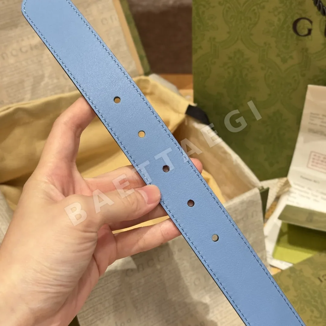 구찌 인터로킹 더블 G 은색 버클 가죽 벨트 상세 이미지 8