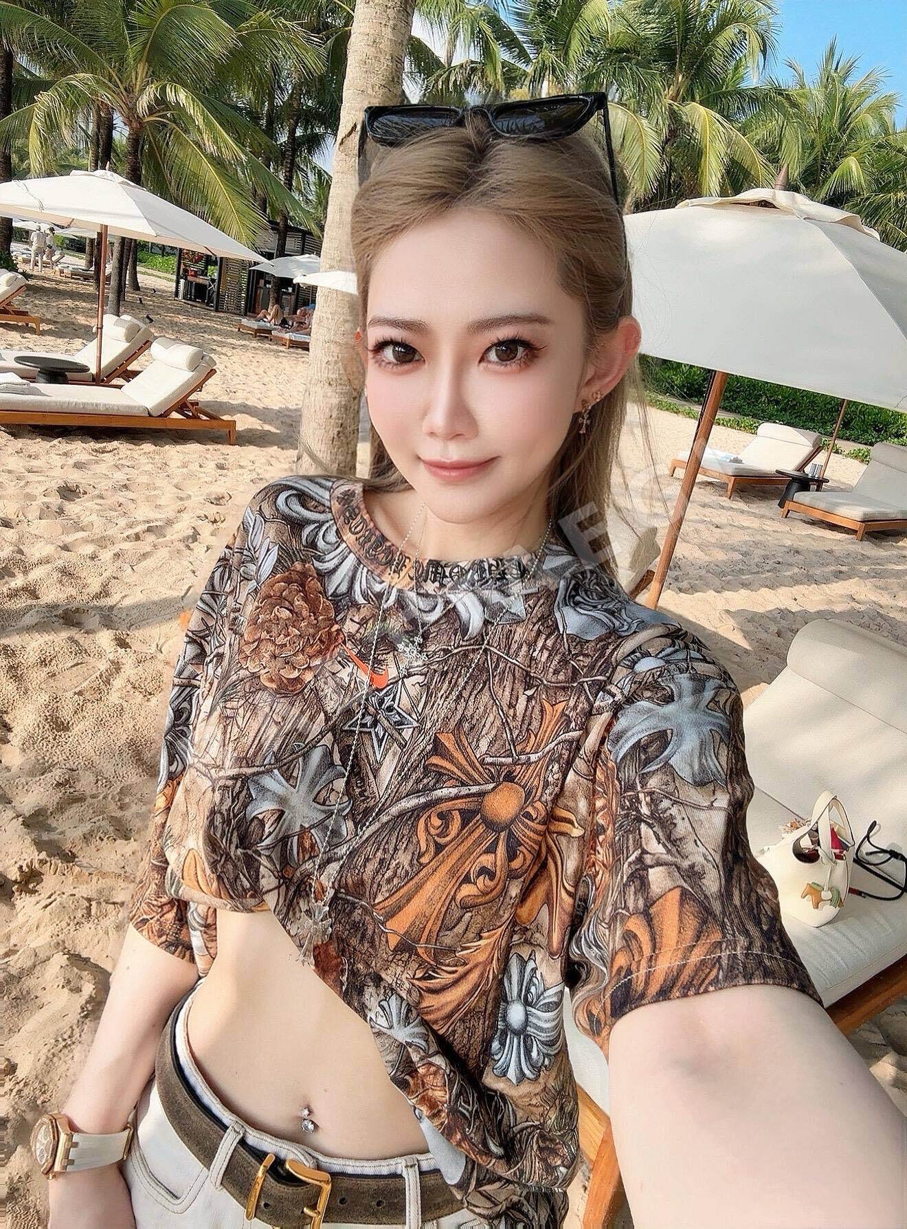 크롬하츠 리프 & 말굽 프린트 여성 반팔 티셔츠 상세 이미지 8