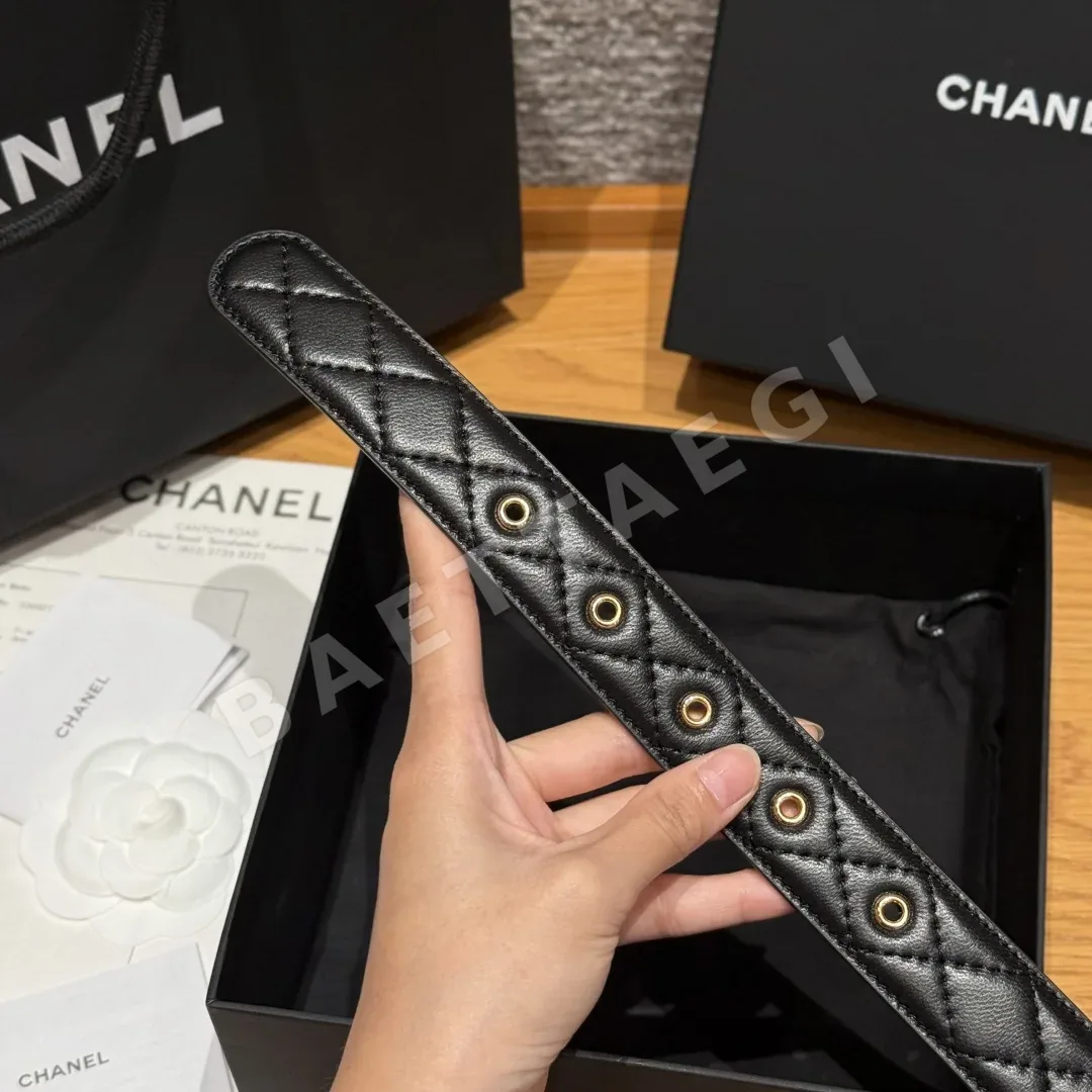 샤넬 램스킨 더블 C 메탈 로고 벨트 상세 이미지 7