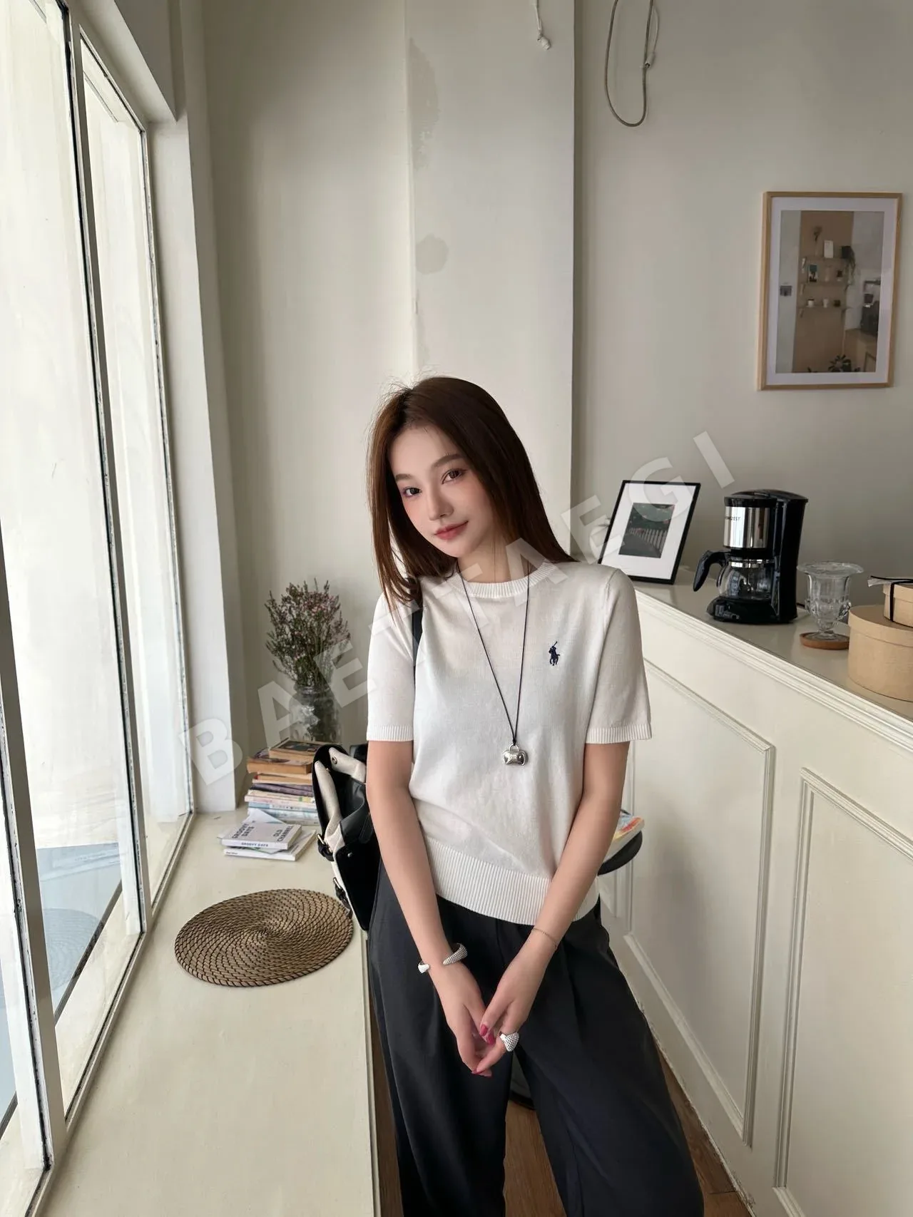 폴로 여성 니트 반팔 티셔츠 상세 이미지 14